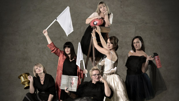 The Outer Sanctum's hosts, clockwise from left: Felicity Race, Alicia Sometimes, Nicole Hayes, Emma Race, Lucy Race, Kate Seear.