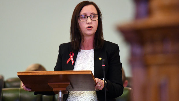 Queensland Attorney-General Yvette D'Ath speaks in Parliament on Wednesday.