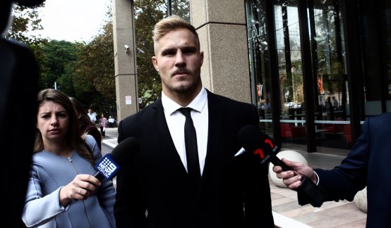 Back in court: Jack de Belin heads to the Federal Court to challenge the NRL's decision to stand him down.