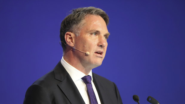 Australian Deputy Prime Minister and Minister of Defence Richard Marles speaks during a plenary session during the 19th International Institute for Strategic Studies’ Shangri-la Dialogue in Singapore at the weekend.