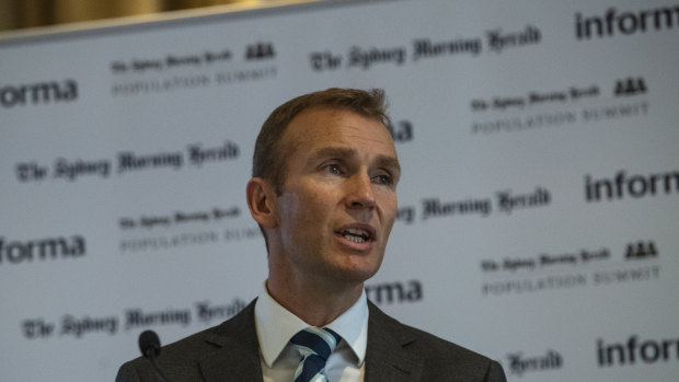 Planning Minister Rob Stokes at the Herald's Population Summit on Monday.