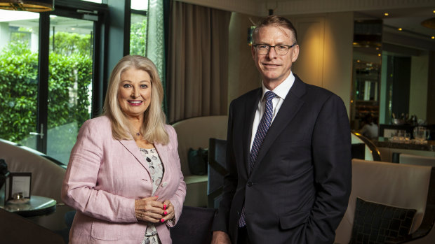 Crown Resorts chairman Helen Coonan with Crown boss Ken Barton.