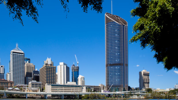 One William Street is Brisbane's tallest skyscraper and home to 5000 public servants, politicians and ministerial staff.