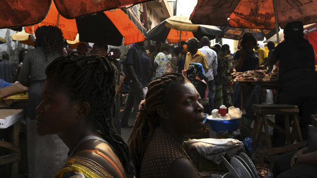 Women in the streets of the capital, Kinshasa.