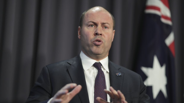 Treasurer Josh Frydenberg on Wednesday. 