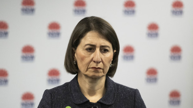 NSW Premier Gladys Berejiklian did not address the findings of the report from the Ruby Princess inquiry on Saturday.