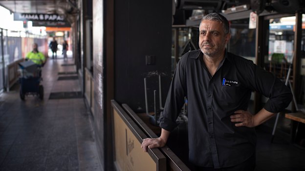 John Chammas, owner of Mama and Papas restaurant on Church Street, Parramatta.
