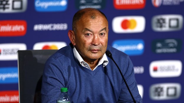 Eddie Jones at his press conference after Australia’s 40-6 loss to Wales.