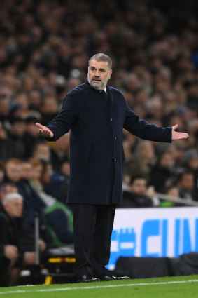 Ange Postecoglou during the victory over Newcastle.