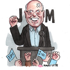 Jim Molan is on a John Farnham-in-reverse speaking tour, vowing to make a comeback to the Senate.