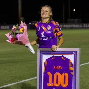 Glory captain Tash Rigby notched her 100th game.