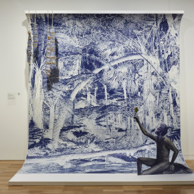 Danie Mellor's work at the Real worlds, Dobell Australian Drawing Biennial, 2020.