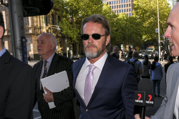 Craig McLachlan appears at the Melbourne Magistrates Court on charges he sexually assaulted cast mates during the Rocky Horror Show. 