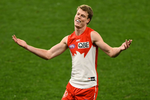 Nick Blakey was sensational in his first outing as an inside midfielder at AFL level.