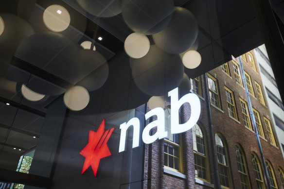 NAB shares are sharply lower in early trade, with its profit below market expectations.
