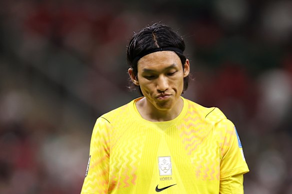 Kim Seung-gyu of South Korea after Mexico scored the opener.