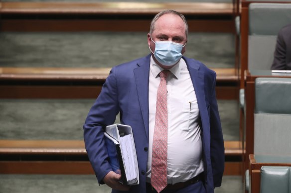 Nationals leader Barnaby Joyce in Parliament last week.