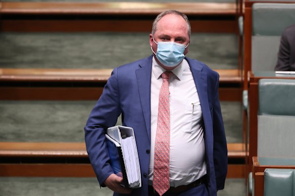 Nationals leader Barnaby Joyce in Parliament last week.