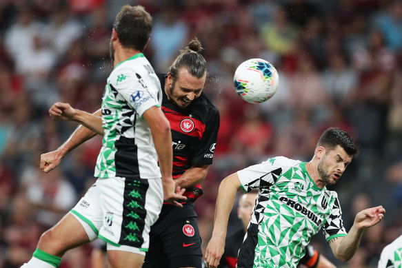 Alex Meier fires off a shot on goal in last week's 1-1 draw with Western United.