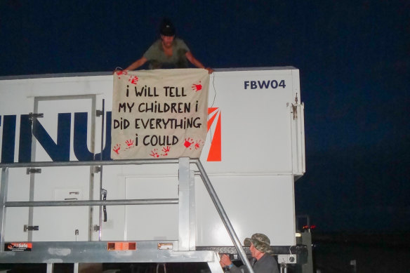 Frontline Action on Coal protesters have disrupted Adani’s Carmichael Rail Corridor. Pic: Frontline Action on Coal. 