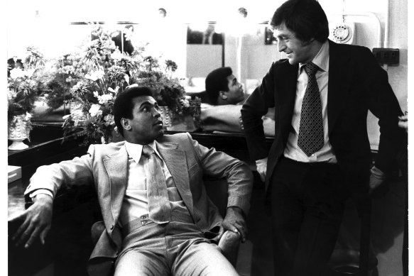 Journalist and talk show host Michael Parkinson interviewing Muhammad Ali.