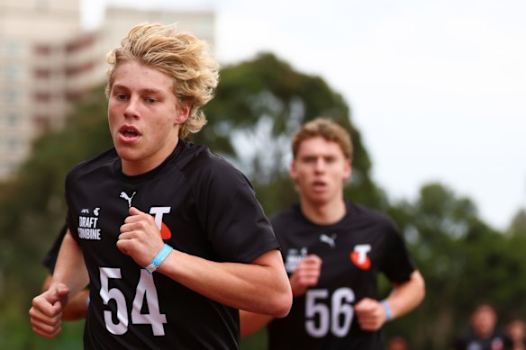 Lochie Burrows competes in the time trial.