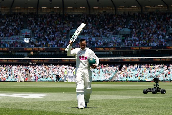 Usman Khawaja leaves the SCG in his final Test.