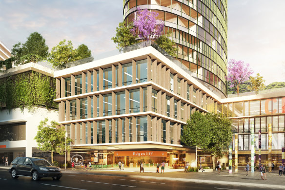 An artist’s impressions of the Edgecliff Commercial Centre.
