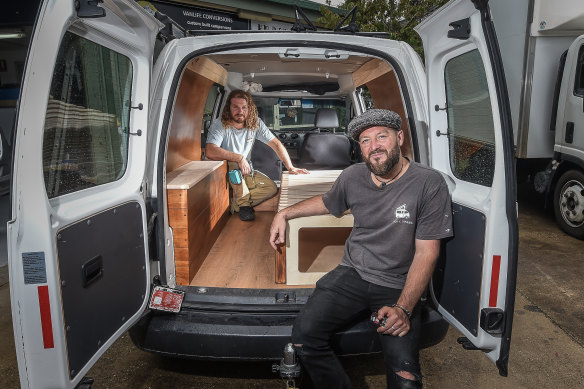 Vanlife Conversions owners Jared Melrose Campbell (front) and Sam Peterson. 