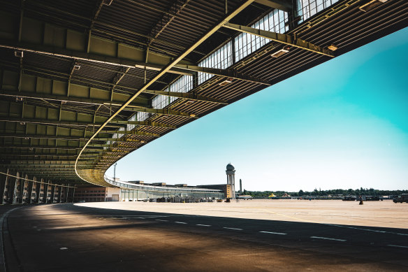The main building of the former Berlin-Tempelhof Airport.