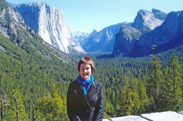 Margaret Cook during her travels to the redwood forests outside San Francisco in 2009.