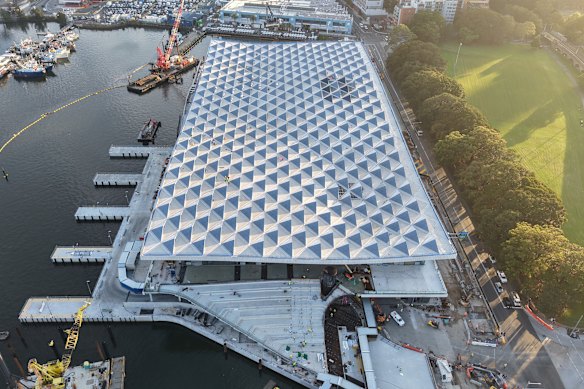 The complexity of the Fish Market roof added to costs.