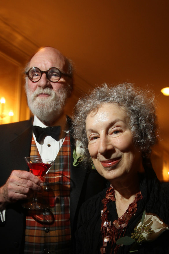 Margaret Atwood with her husband, novelist Graeme Gibson, who has relatives in Queensland.