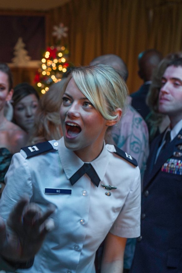 Emma Stone as Allison Ng, a woman of Hawaiian and Asian heritage, in Aloha.