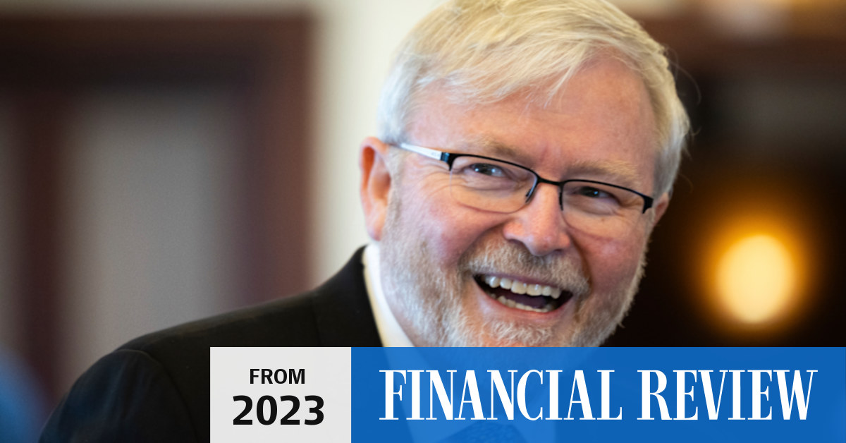 Kevin Rudd’s official portrait in Parliament House comes with beard