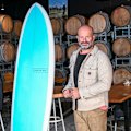 Winemaker and surfer Dino Giammarino at his Healesville cellar door.
