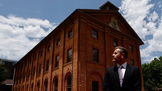 Mark Goggin outside the Hyde Park Barracks.