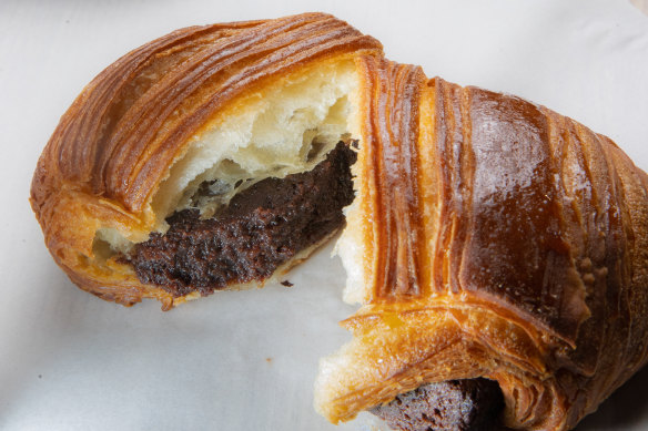 Inside the brownie-croissant hybrid.