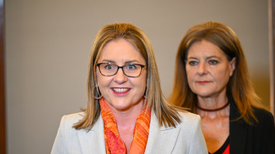 Premier Jacinta Allan and the Planning Minister Sonya Kilkenny   Photo: Eddie Jim.