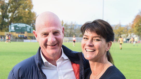 Former Tasmanian Premier Peter Gutwein with his wife, Mandy.