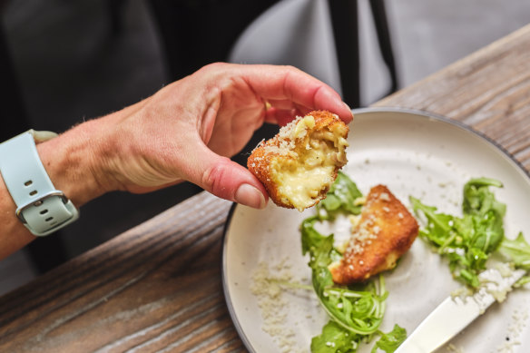 Deep-fried bucatini carbonara: naughty, but oh so nice.