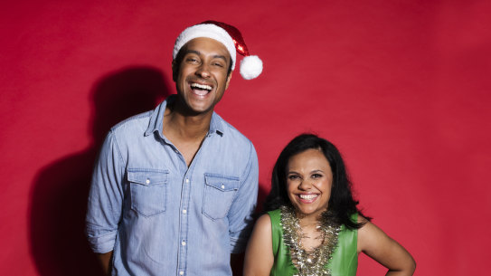 Matt Okine and Miranda and Tapsell star in the new comedy Christmas Ransom.