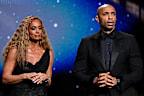 Presenters Kate Scott and Thierry Henry during the Ballon D’Or Ceremony.