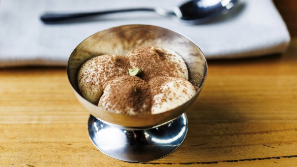 Tahini is a subtle flavouring in the tiramisu.