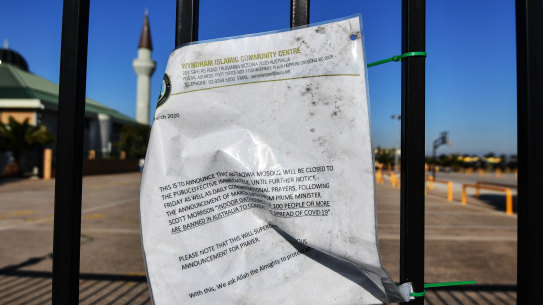 A notice on the gate at Al-Taqwa college in Truganina.