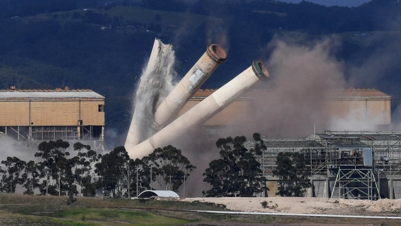 The demolition of the Hazelwood coal-fired power plant in May 2020, three years after it closed.