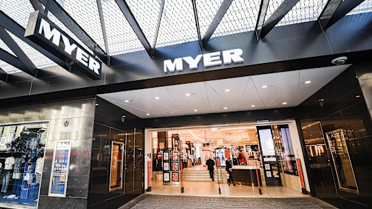 Myer shares surged as its results came through stronger than expected.