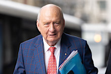 SMH/AFR. Alan Jones arrives at the Downing Centre Courthouse. Thursday 10th September 2026. Photo: Sitthixay Ditthavong