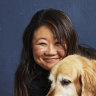 Nagi Maehashi of Recipe Tin Eats, with her dog Dozer.