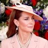 Princess Catherine in Dior greeting French President Emmanuel Macron and his wife Brigitte.